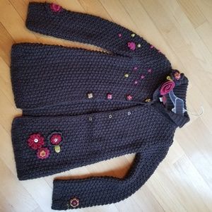 Catimini size 14 girls brown sweater coat NWT